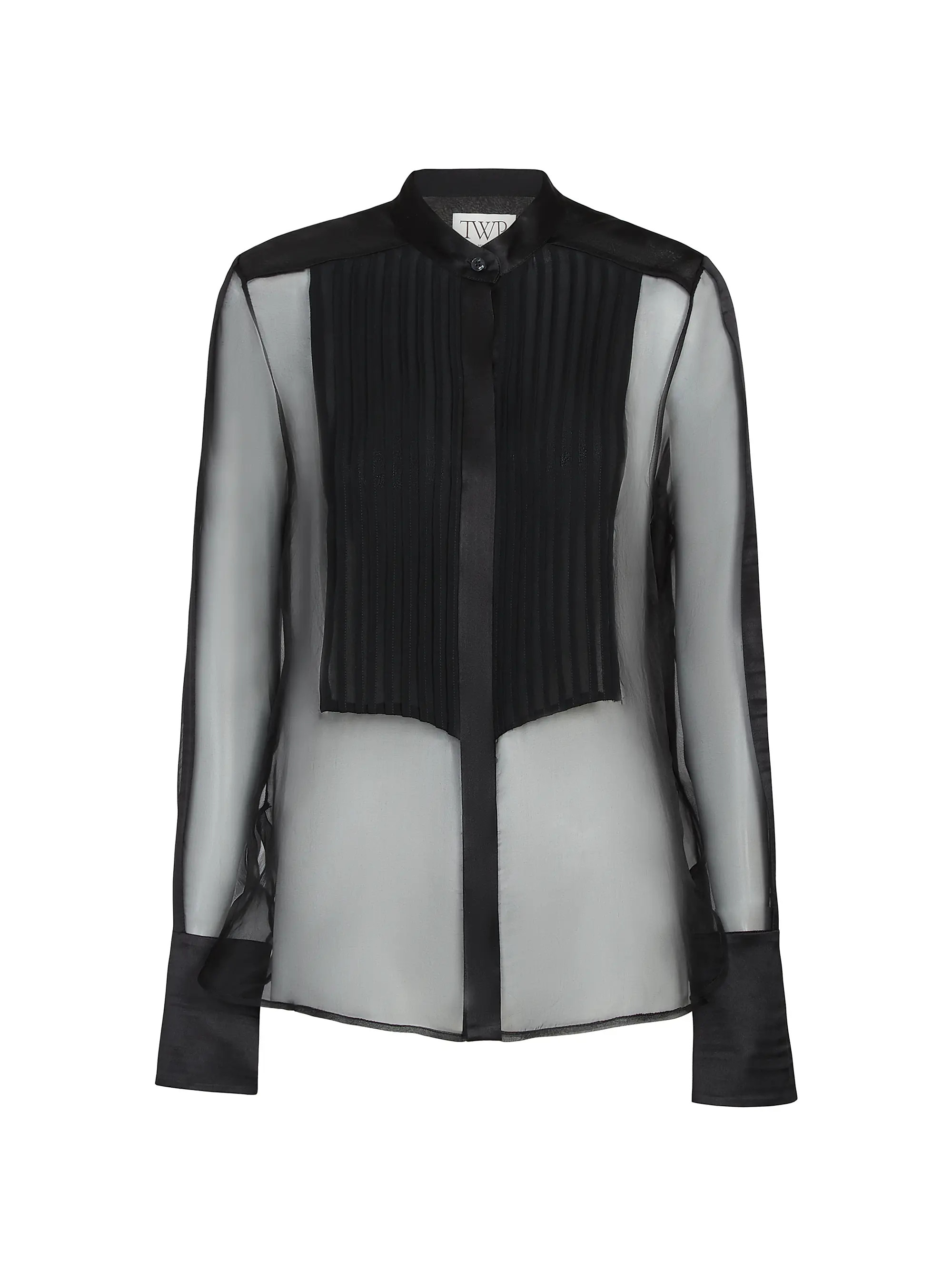 Peyton Sheer Silk Pleated Bib Shirt | Saks Fifth Avenue