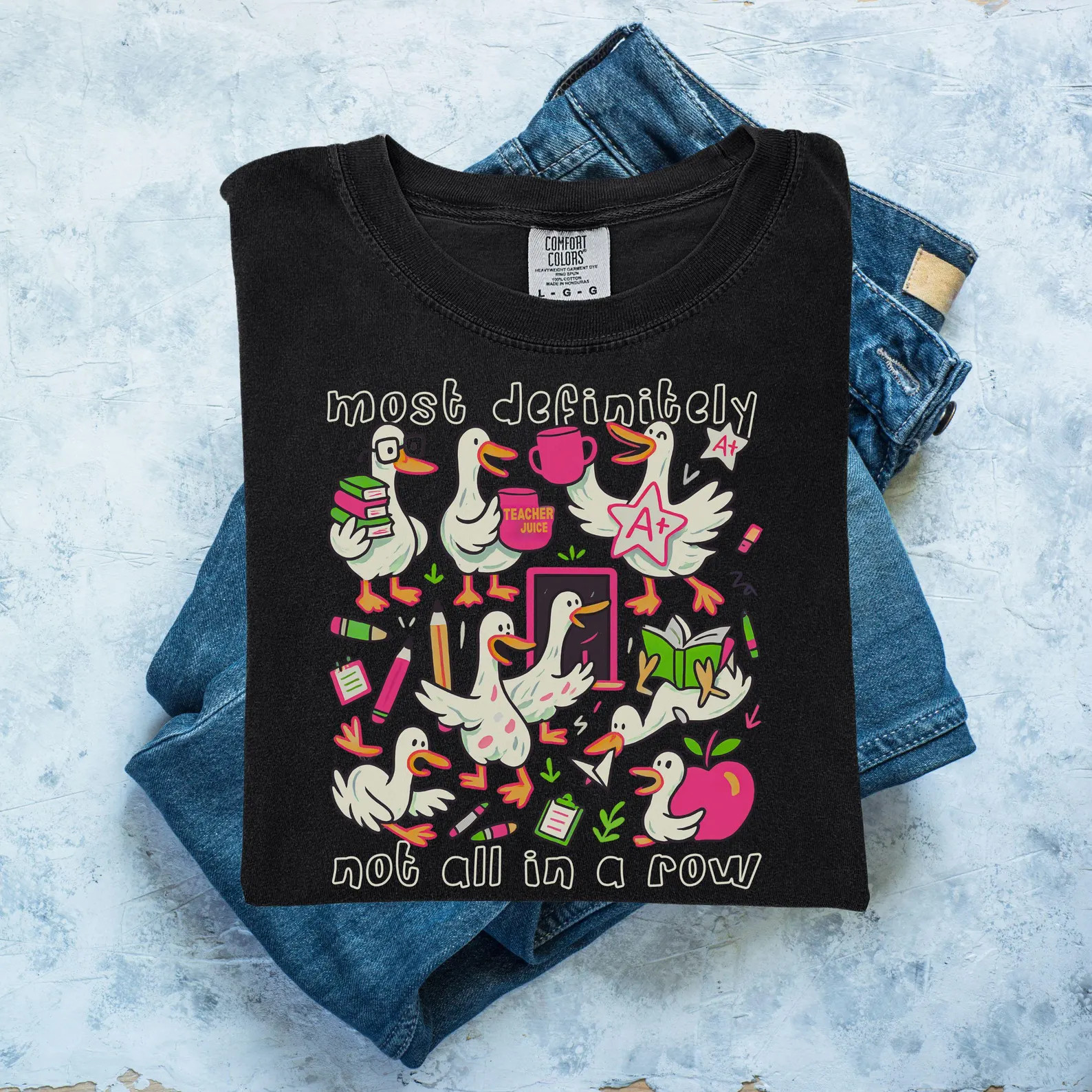 Comfort Colors® Teacher Shirt, Funny Goose Back to School Tee, Ducks in a Row Shirt, Goose Teach... | Etsy (Global)