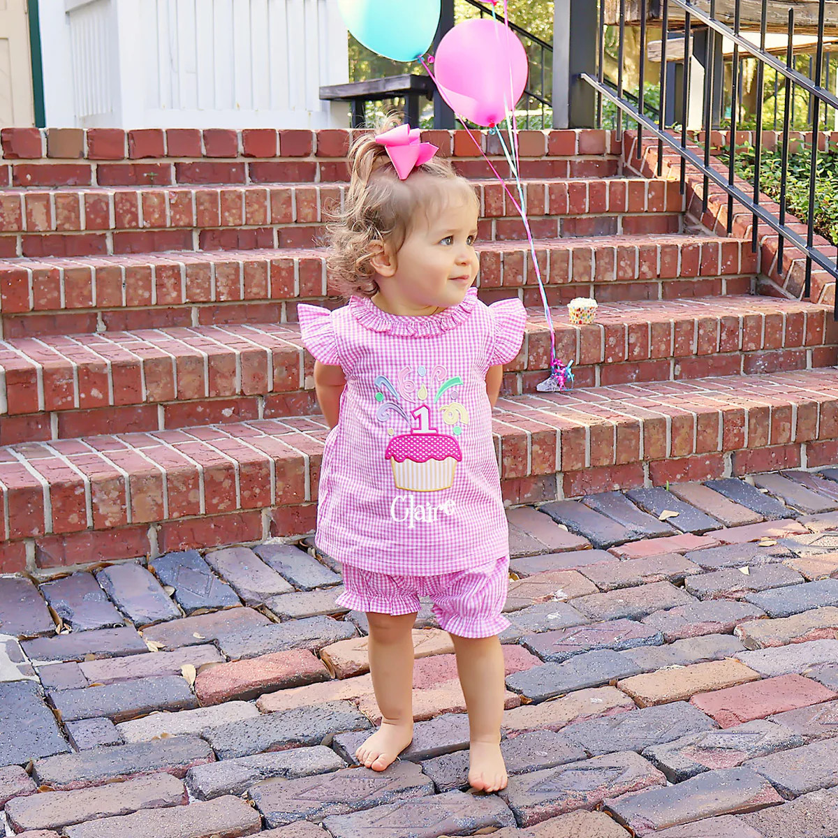 First Birthday Cupcake Applique Bloomer Set | Classic Whimsy