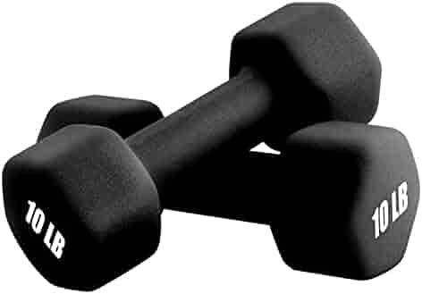 Portzon Set of 2 Neoprene Dumbbell Hand Weights, Anti-slip, Anti-roll, Black, 3-LB : Sports & Out... | Amazon (US)