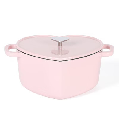 Martha Stewart 4qt Heart Shaped Dutch Oven Pink: Enamel Surface, Oven-Safe, Gas & Electric Compat... | Target