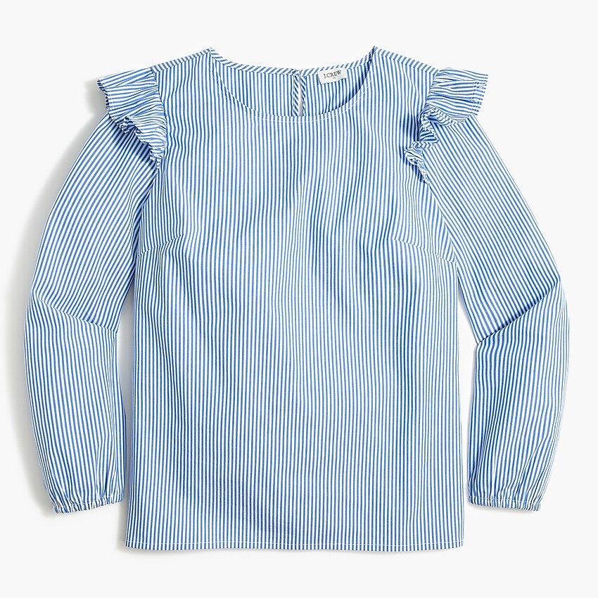 Cotton poplin top with ruffles | J.Crew Factory