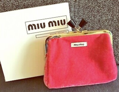 Miu Miu Pink Velvet Pouch Pochette Coin Bag/Purse with Kisslock Closure  | eBay | eBay US
