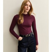 Women's Burgundy Long Sleeve Roll Neck Top New Look | New Look (UK)