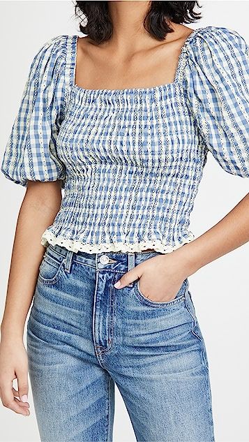 Gingham Smocked Top | Shopbop