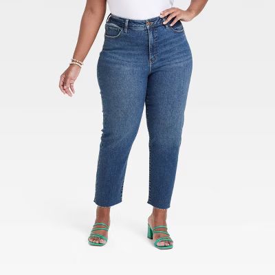 Women's High-Rise Cropped Slim Straight Jeans - Ava & Viv™ | Target