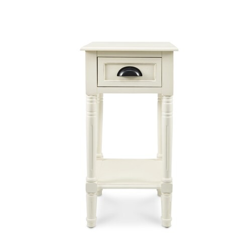 Antique White Composite End Table | Lowe's