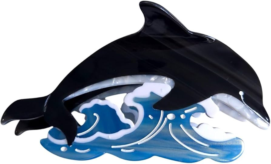 Novelty Ocean Dolphin Hair Clip,Funny Acetate Hair Clip,Big Claw Clip for Women,Fashion Hair Claw... | Amazon (US)