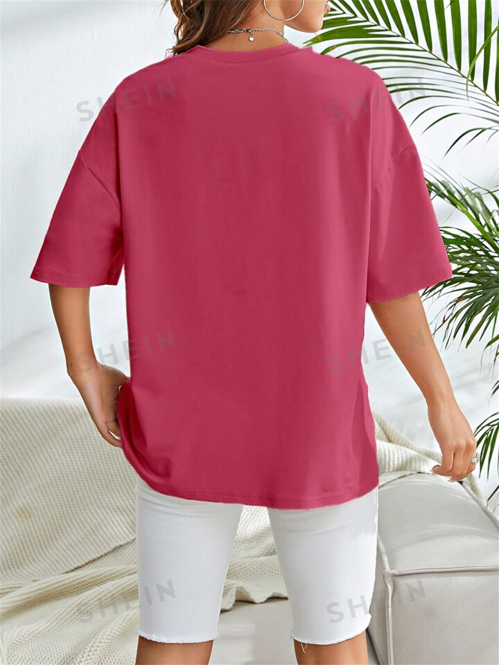 SHEIN EZwear Women's Letter Printed T-Shirt | SHEIN