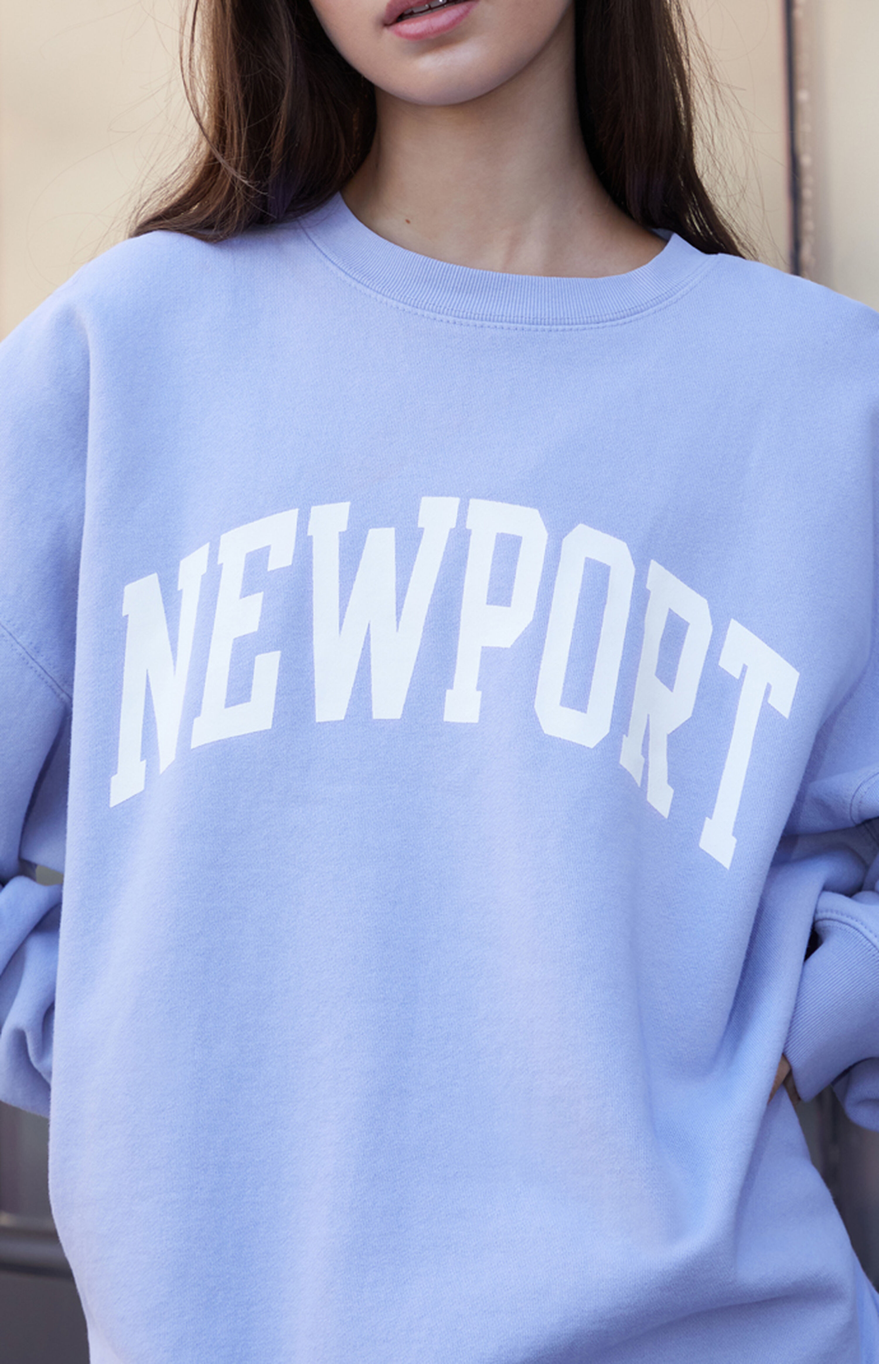 John Galt Light Blue Erica Newport Crew Neck Sweatshirt | PacSun