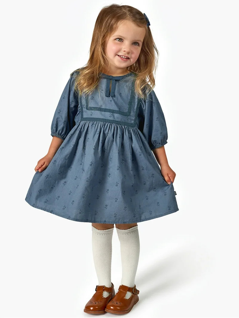 Modern Moments by Gerber Toddler Girl Yoked Bow Dress, Sizes 12M-5T - Walmart.com | Walmart (US)