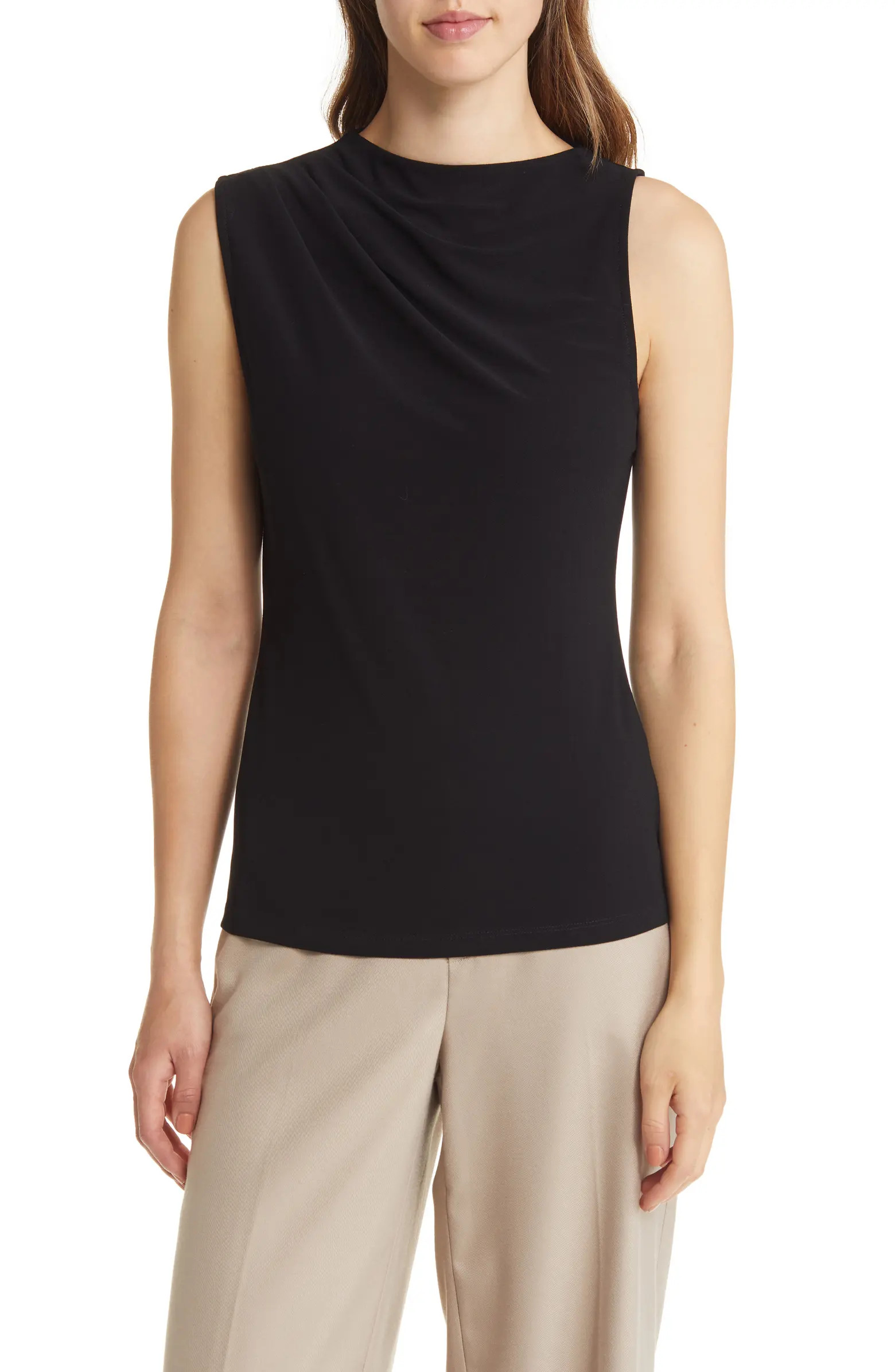 Pleat Shoulder Sleeveless Top | Nordstrom