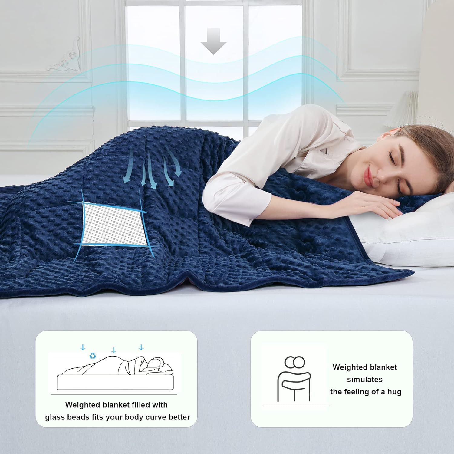 Alomidds Weighted Blanket for Adults, Weighted Blankets Queen Size 60"x80",15lbs, Cooling Breatha... | Amazon (US)