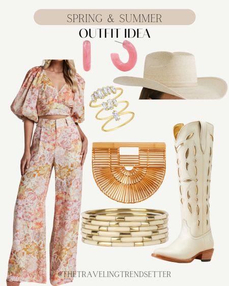 Spring and summer outfit idea western style - western cowgirl edition - two piece set - cowgirl boots - cowgirl hat - vacation outfit, date night, outfit, Nashville outfit, concert, outfit, music festival, cowboy boots, cowboy hat, jewelry, purse, resortwear, pink, yellow, graduation outfit, spring outfit, summer outfit, vacation, wedding guest, dress, bridal shower, bachelorette

#LTKFindsUnder100 #LTKParties #LTKStyleTip
