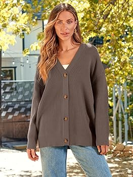 LILLUSORY Women Oversized Cardigan Sweater Fall Outfits Cloth Fashion V Neck Knit Button Front Ca... | Amazon (US)