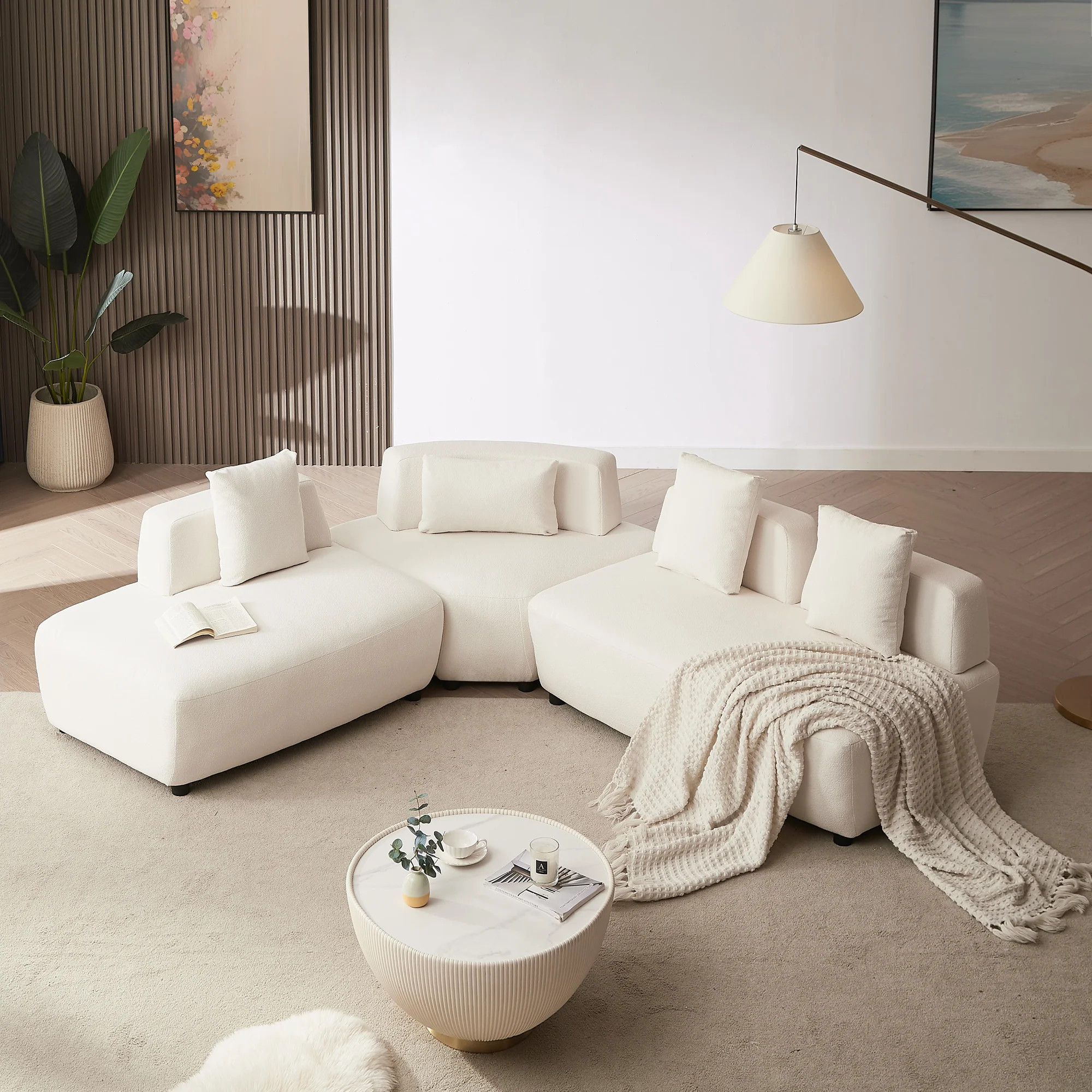 Contemporary 3piece Sectional Sofa Free Convertible sofa | Shop Simon