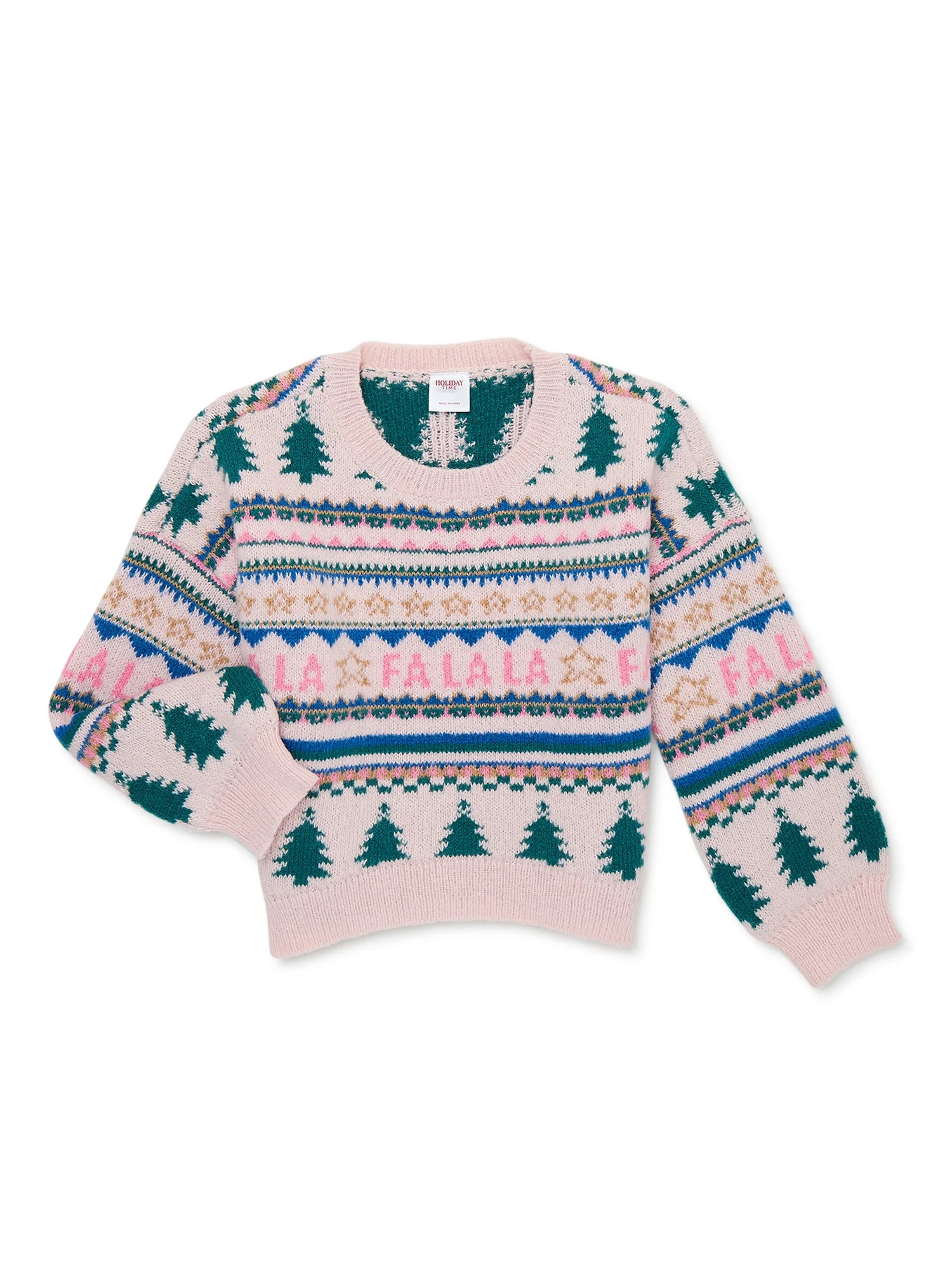 Holiday Time Girls Christmas Sweater, Sizes 4-18 & Plus | Walmart (US)