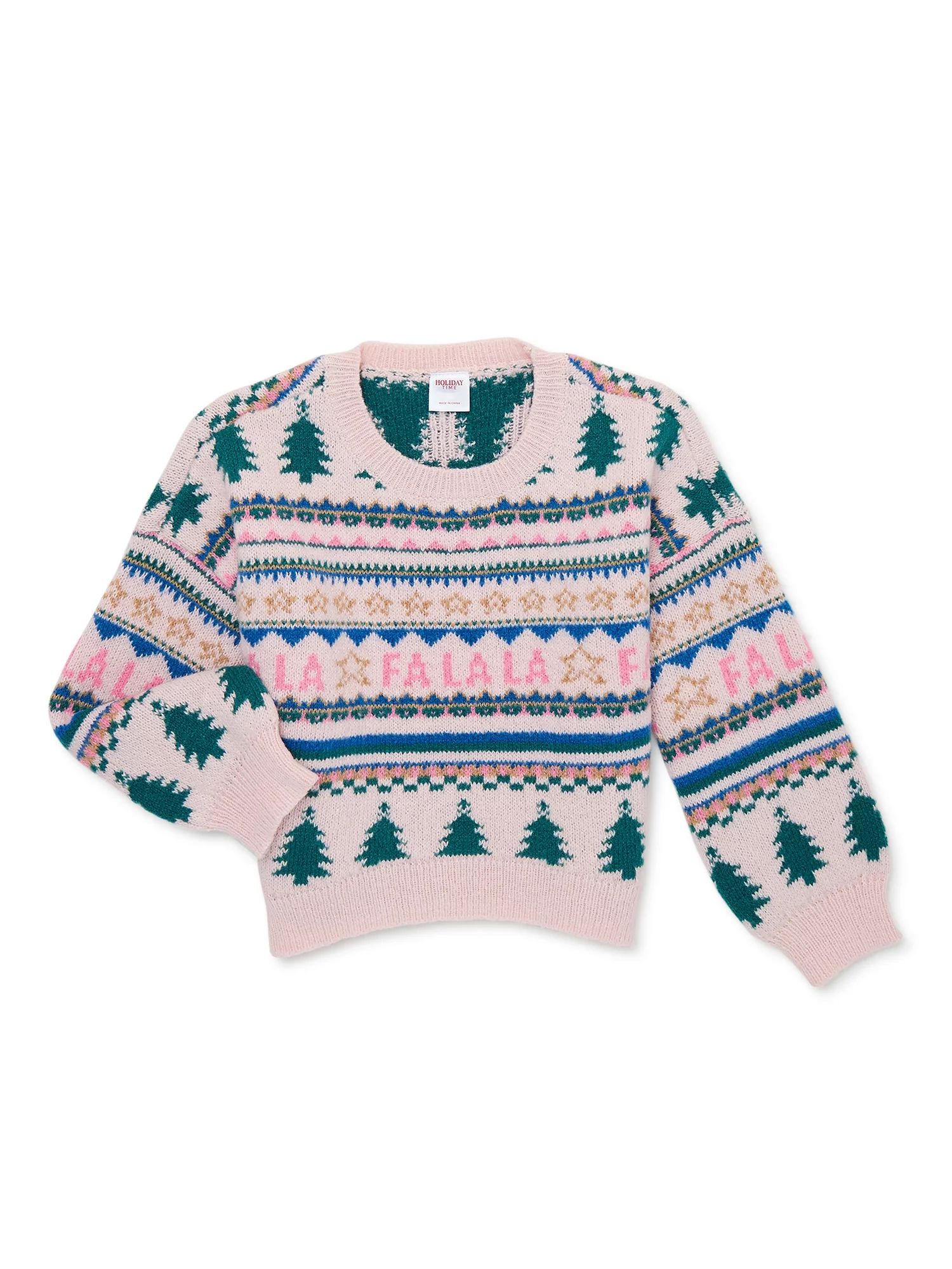 Holiday Time Girls Christmas Sweater, Sizes 4-18 & Plus - Walmart.com | Walmart (US)