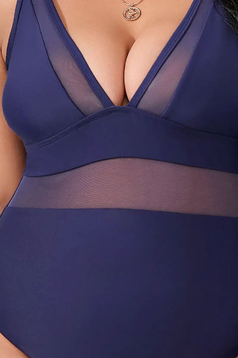 Summer Dreaming Plunge Mesh Plus Size One Piece Swimsuit | Cupshe US