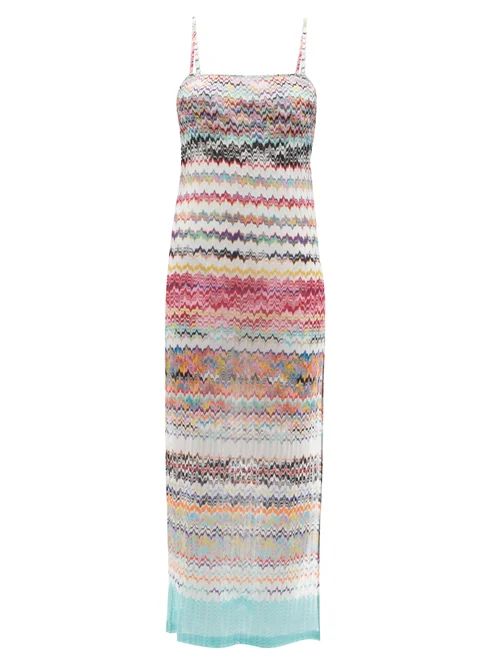 Missoni Mare - Side-slit Zigzag-jacquard Knit Midi Dress - Womens - Multi | Matches (US)
