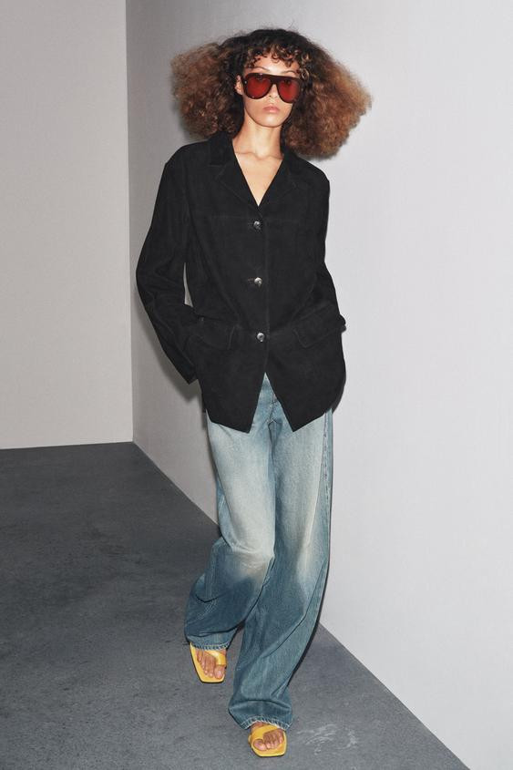 LIMITED EDITION ZW COLLECTION 100% SUEDE OVERSIZE BLAZER | Zara US