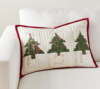 Arden Tree Applique Lumbar Pillow Cover | Pottery Barn (US)