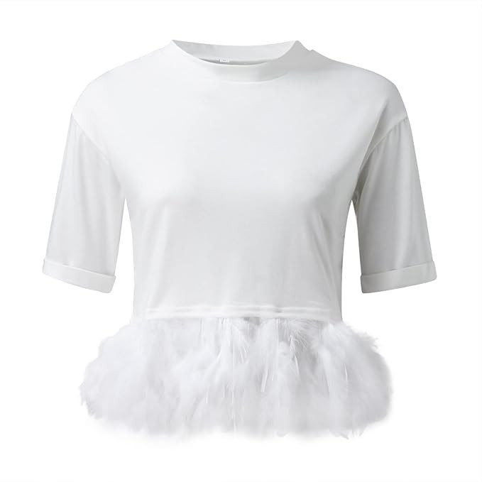 Womens Cropped Tops Oversized Short Sleeve Summer Casual T Shirts Y2K Cooling Tops Business Blous... | Amazon (US)