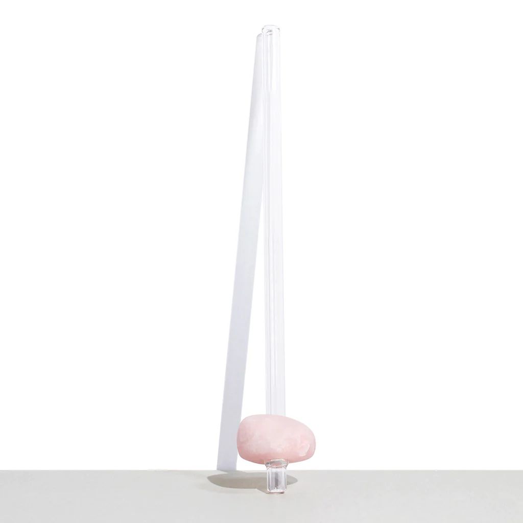 Rose Quartz Crystal & Glass Drinking Straw | Kora Organics (US)