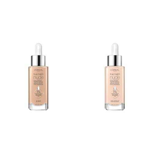 L'Oreal Paris True Match Nude Hyaluronic Tinted Serum Foundation Bundle with Shades Light 2-3 and Very Light 0.5-2, 1 fl oz Each | Amazon (US)