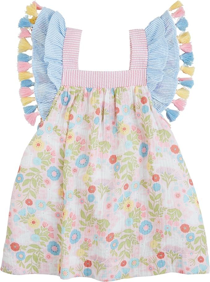 Mud Pie Baby Girls Tassel Gauze Bunny Dress | Amazon (US)