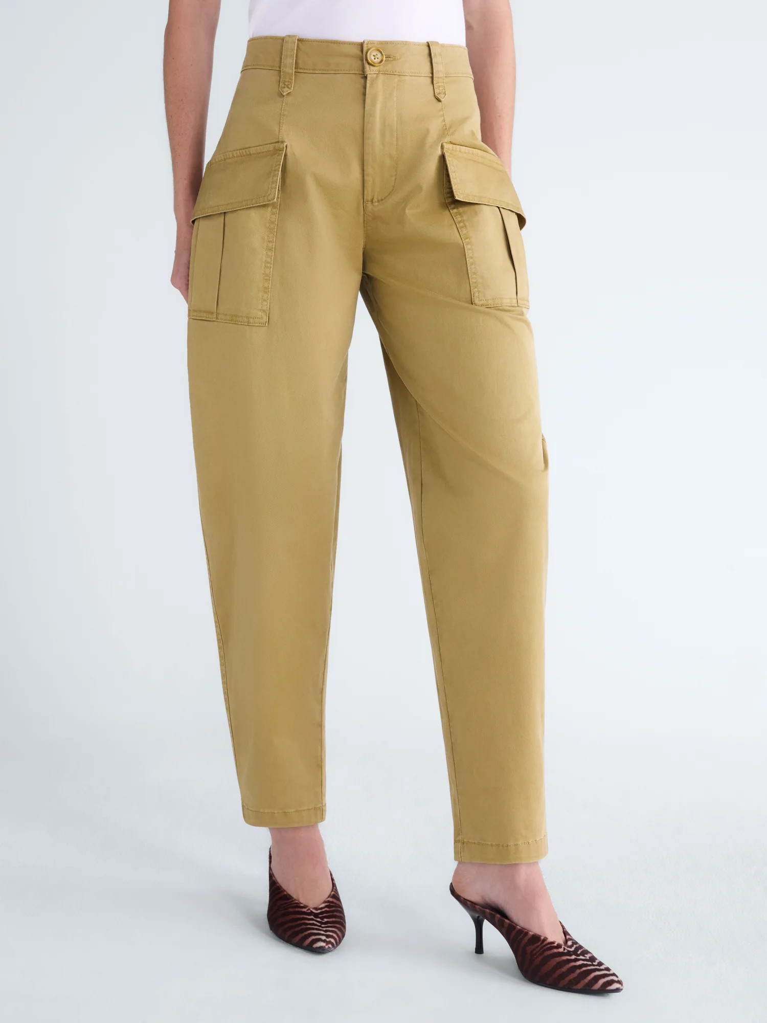 Scoop Women's Tapered Cargo Trousers, 26'' Inseam, Sizes 0-20 | Walmart (US)