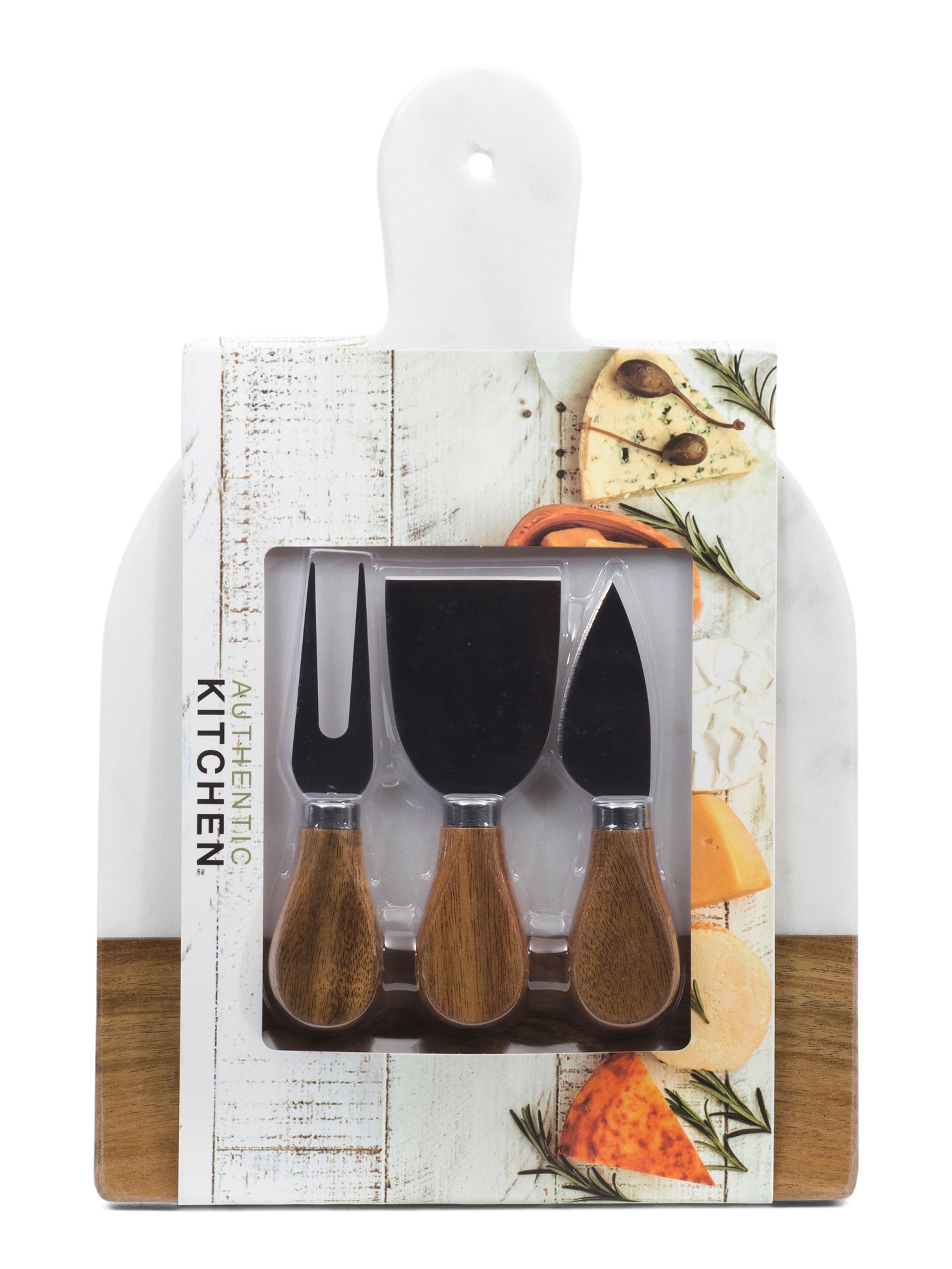 3 Cheese Knives With Marble Cutting Board | TJ Maxx