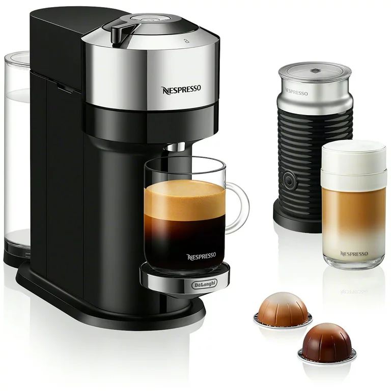 Nespresso by De'Longhi Vertuo Next Premium Coffee and Espresso Maker in Chrome plus Aeroccino3 Mi... | Walmart (US)