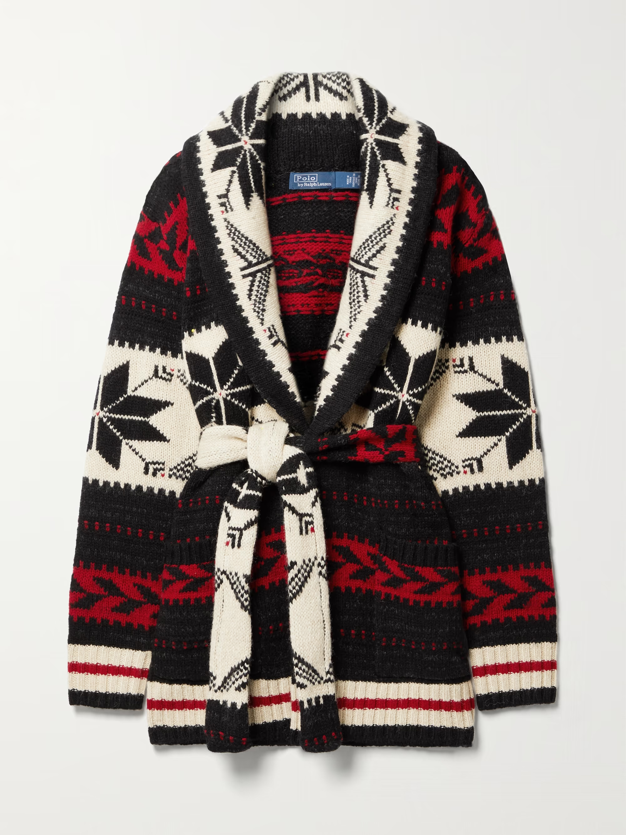 POLO RALPH LAUREN Belted Fair Isle wool-blend cardigan | NET-A-PORTER | NET-A-PORTER (US)