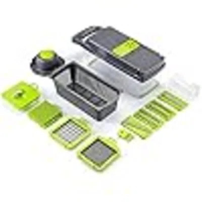 Vegetable Chopper 12In1 Veggie Chopper Slicer Cutter Food Dicer With Container Hand Guard Draining Basket, Grey | Wayfair North America