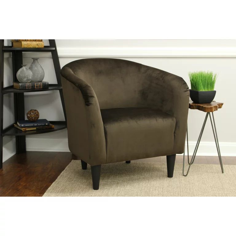 Mainstays Microfiber Tub Accent Chair, Chocolate Brown | Walmart (US)
