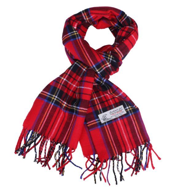 Women Men Red Scott Plaid Scarves Cashmere Feel Classic Warm Soft Scarf with Fringes - Walmart.co... | Walmart (US)