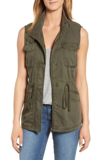 Petite Women's Caslon Utility Vest, Size XX-Small P - Green | Nordstrom
