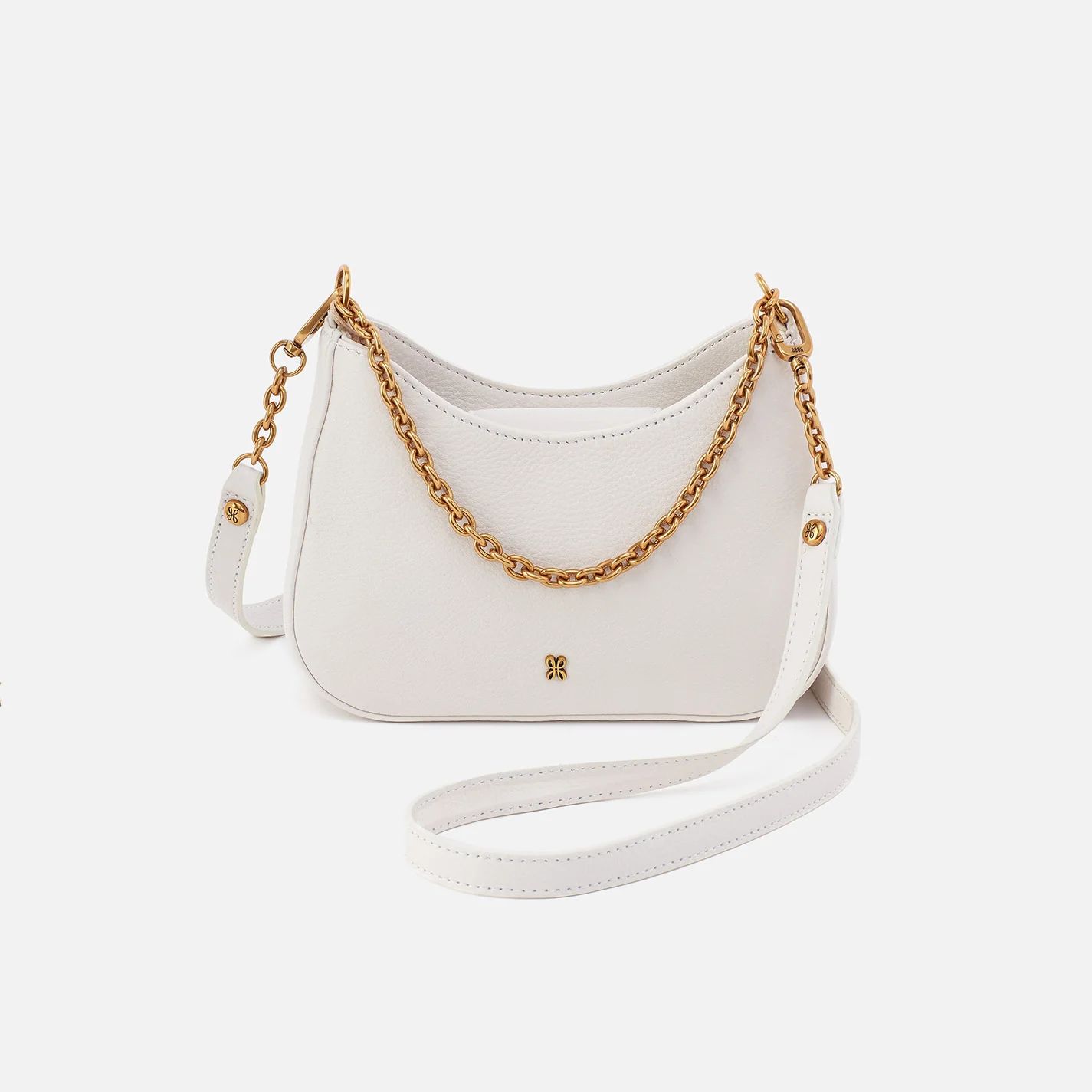 Rosa Crossbody in Pebbled Leather - White | HOBO Bags