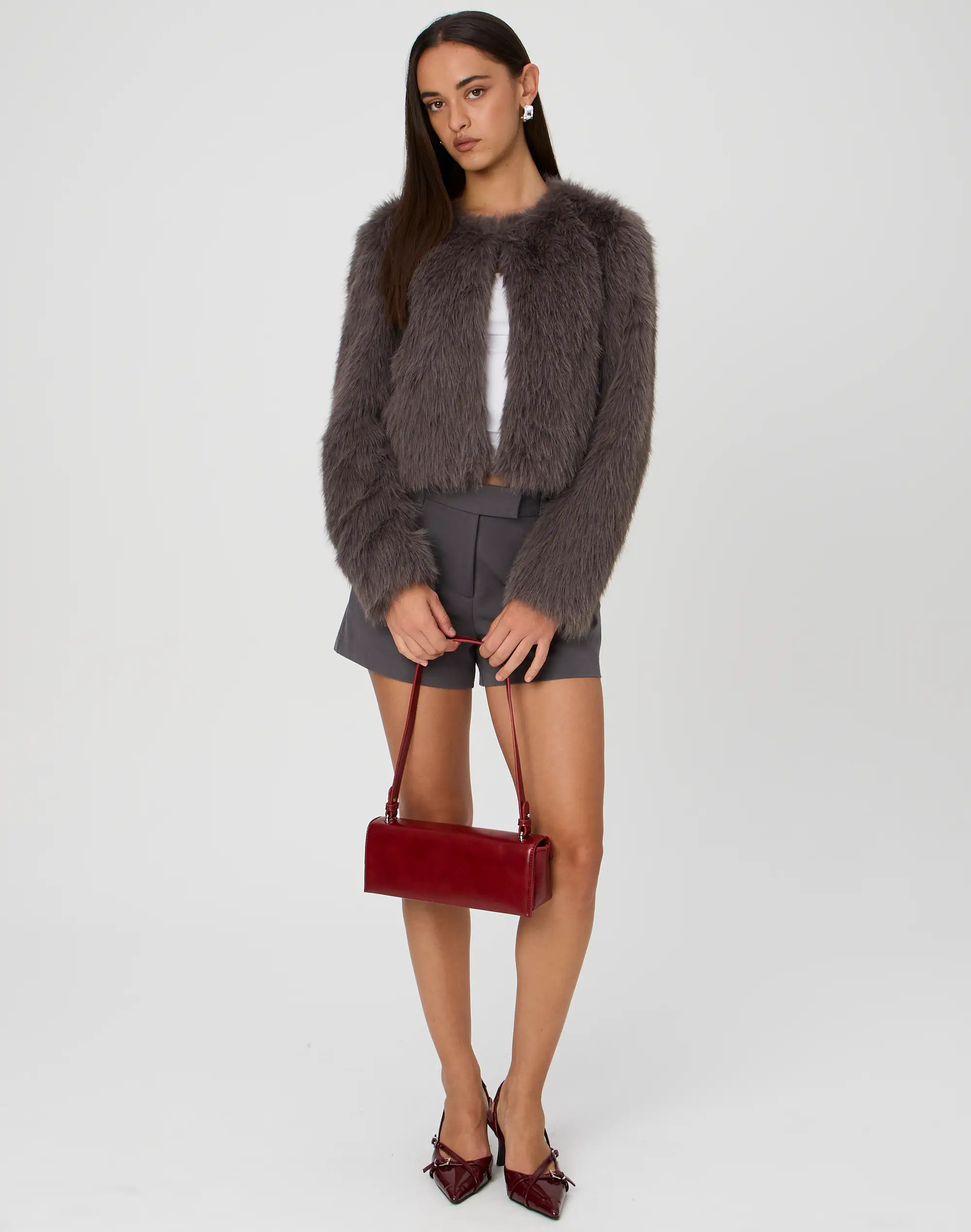 Rectangle Shoulder Bag in Cherry Wag | Glassons | Glassons (Australia)