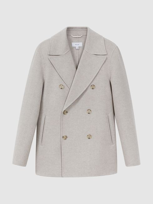 Wool Blend Double Breasted Coat | Reiss UK