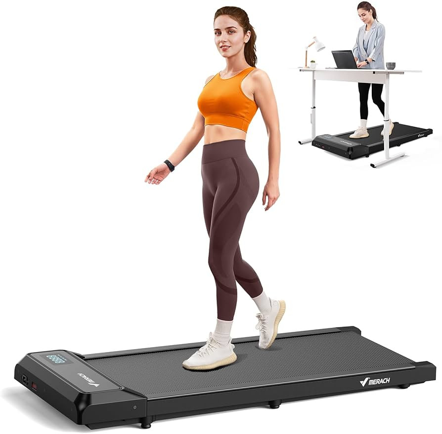 MERACH Walking Pad Treadmill for Home, Under Desk Treadmill with 0%-5% Incline, Space-Saving Desi... | Amazon (UK)