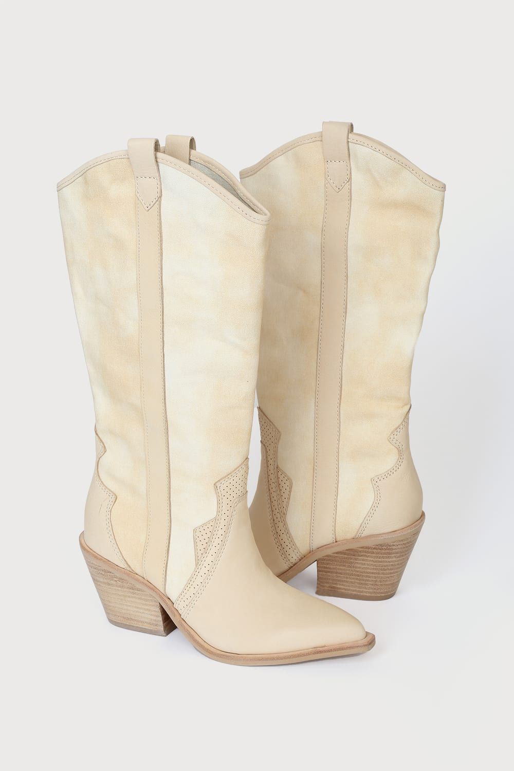 Navene Vanilla Nubuck Leather Slip-On Knee-High Boots | Lulus (US)