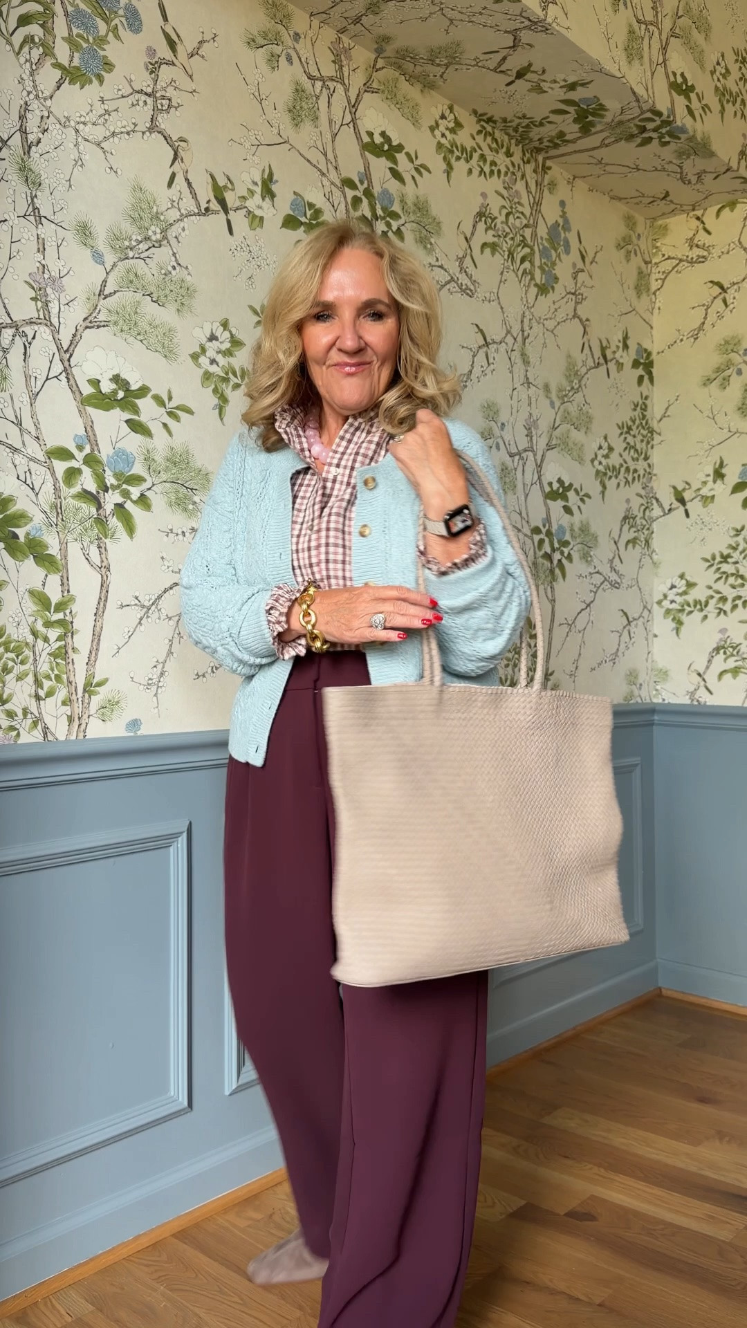 I love this color combo. 
Size medium in the sweater and blouse 
Size 8 petite in the pants. Also has a matching jacket 
Boots I size up 1/2 they’re very comfy. 

Business casual work outfit office teacher outfit

#LTKOver40 #LTKSaleAlert #LTKWorkwear