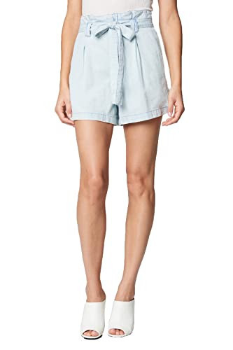[BLANKNYC] Womens Light Wash Paperbag Shorts with Self Belt, Stylish Clothing, Inside Friend, 29 | Amazon (US)