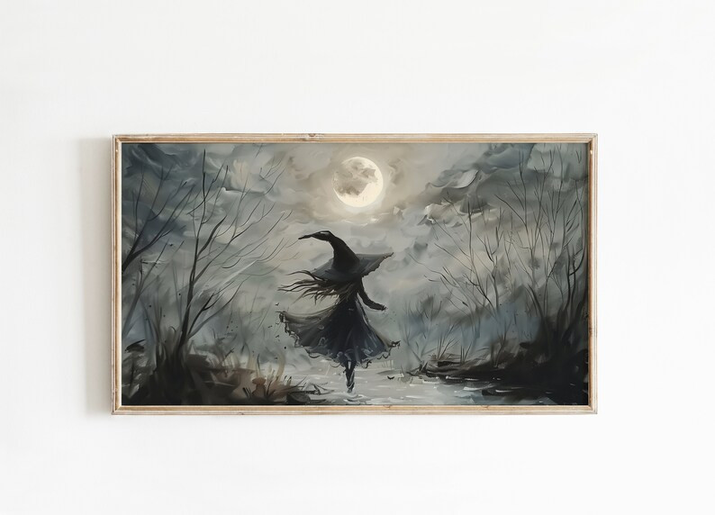 Halloween Witchy Frame TV Art Spooky Samsung TV Art Witchy Art Farmhouse Dark Halloween Vintage W... | Etsy (US)