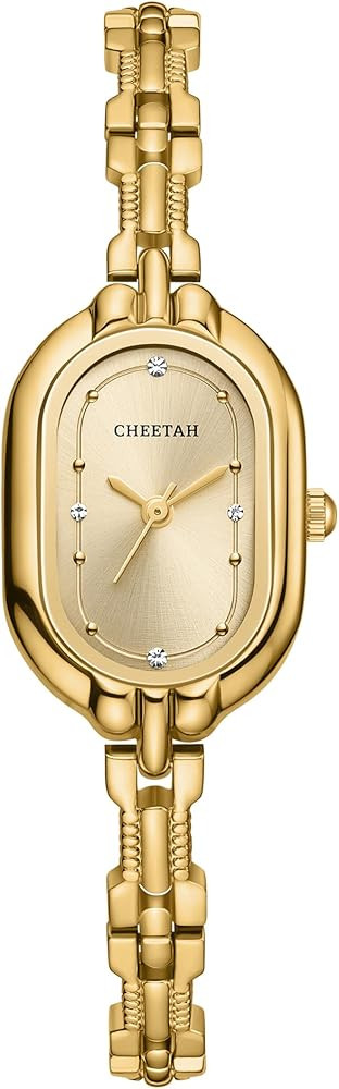 CHEETAH Women's Gold Bangle Watch Small Vintage Bracelet, Easy Read Numeral Dial Waterproof | Amazon (US)