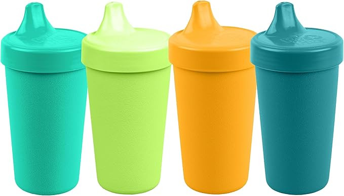 Re-Play No-Spill Sippy Cups for Toddlers, 10 oz Set of 4 - Spill-Proof Lids with Removable Silico... | Amazon (US)