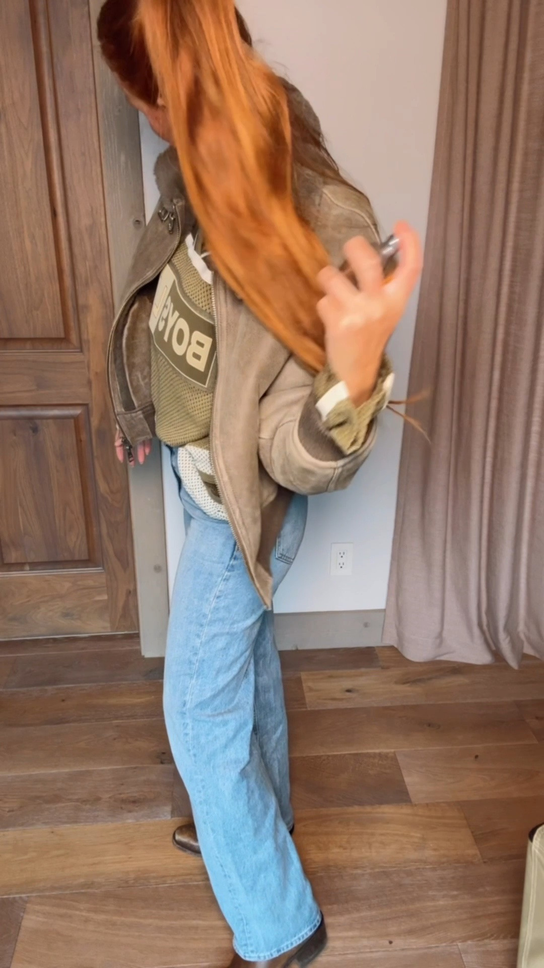 I wouldn’t spend this much for a coat..  I bought it second hand. Most all my suede coats are second hand because they last forever and “wear” makes them better! I added a bunch of coats that a second hand below from TheRealReal. Love the feel of this Boye Lie jersey (husband not so much.) 
#substainable #shearlingcoat #secondhand

#LTKootd #LTKgrwm