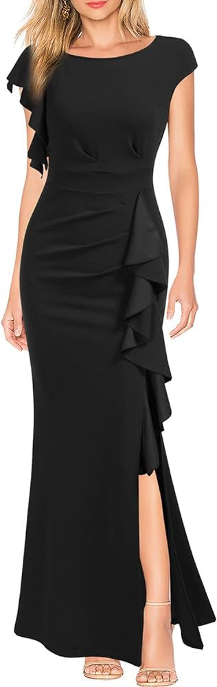 WOOSEA Women's Split Bodycon Mermaid Evening Cocktail Long Dress | Amazon (US)